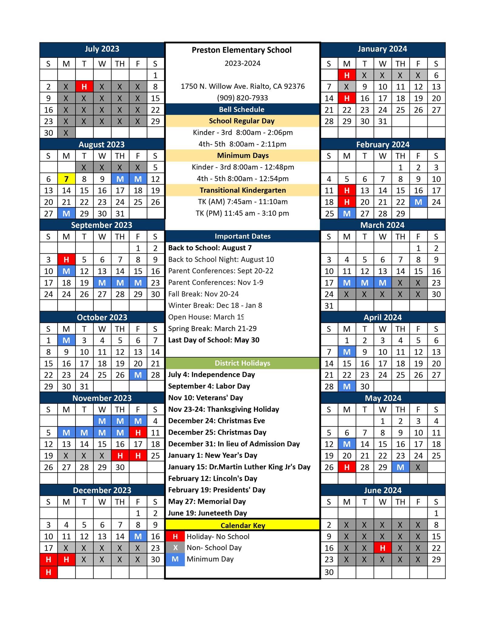 2023 -2024 Preston Calendar 